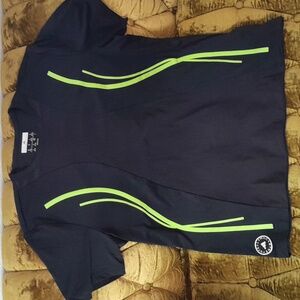 Stella McCartney Black T-Shirt with Neon Green Accents